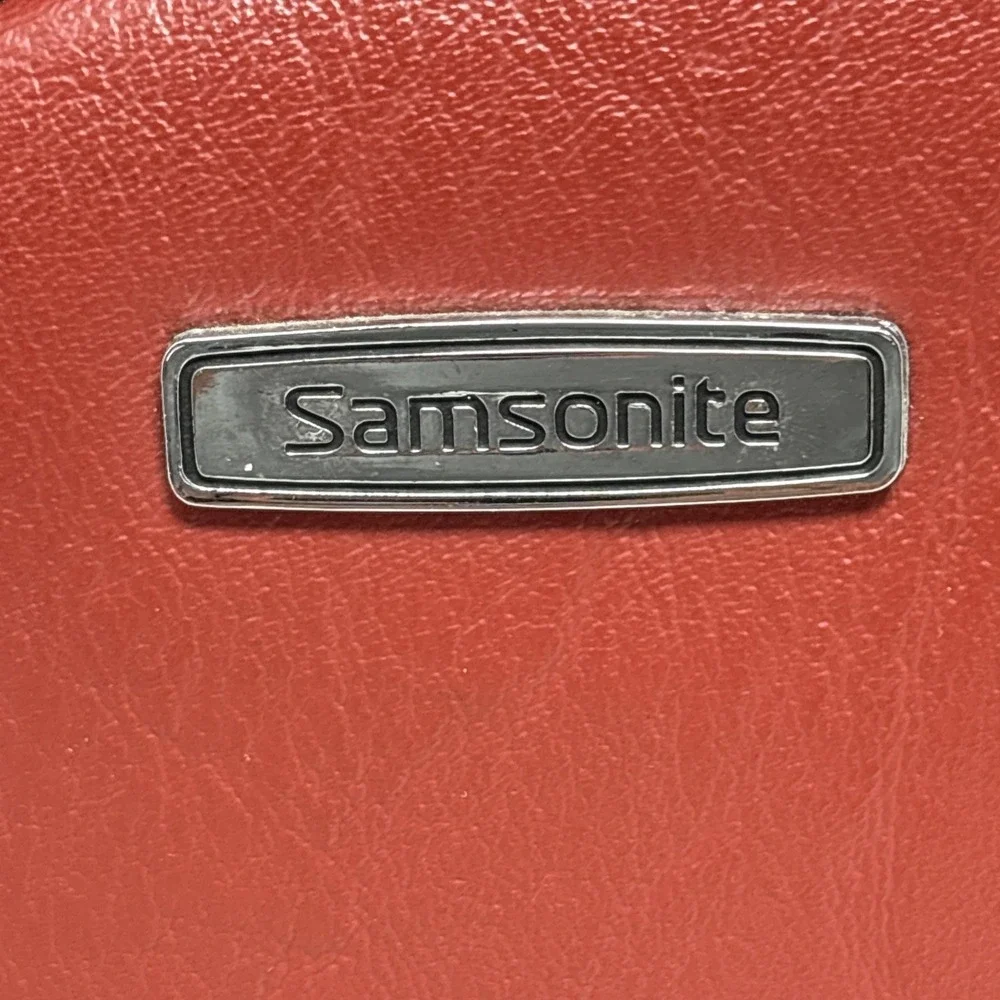 Vintage Red White Striped Samsonite Profile Luggage Vinyl Shoulder Bag Concord